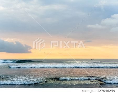 Amazing sunset view on Indian ocean at Bali, Indonesia Amazing sunset view on Indian ocean at Bali, Indonesia 127046249