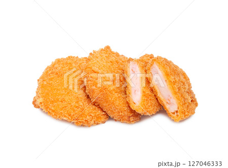 揚げ立ての海老カツ【白背景・切り抜き】 揚げ立ての海老カツ【白背景・切り抜き】 127046333