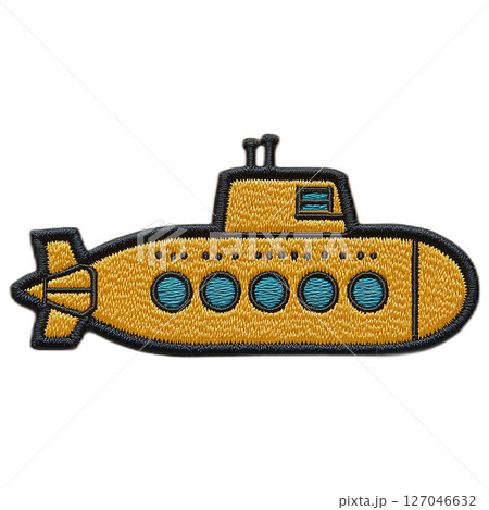 丸窓のついた潜水艦の刺繍ワッペン 127046632