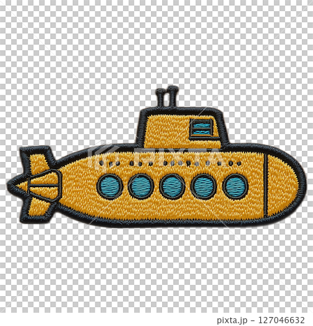 丸窓のついた潜水艦の刺繍ワッペン 127046632