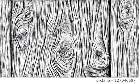 モノクロの古木板テクスチャ背景 127046687