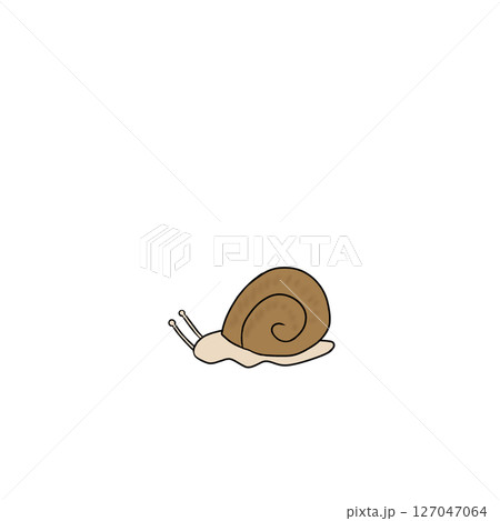 シンプル　かたつむり　カタツムリ　動物 127047064