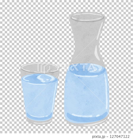 水罐和水杯，水彩手繪插畫 127047122