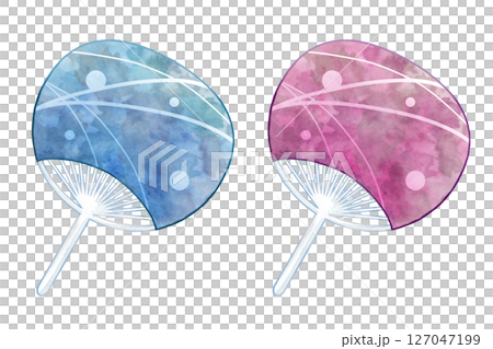 カラフルな団扇セット カラフルな団扇セット 127047199