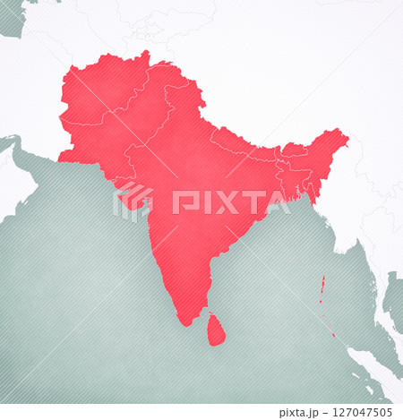 Map of South Asia - all countries 127047505