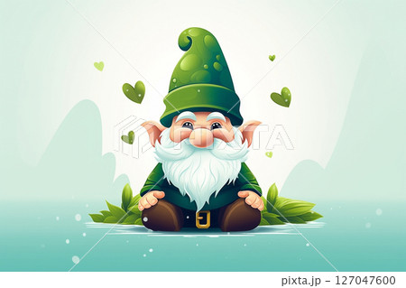 Cute cartoon gnome, St. Patrick's Day 127047600