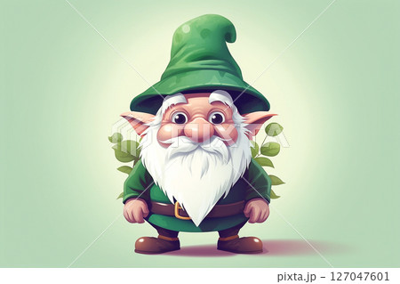 Cute cartoon gnome, St. Patrick's Day 127047601