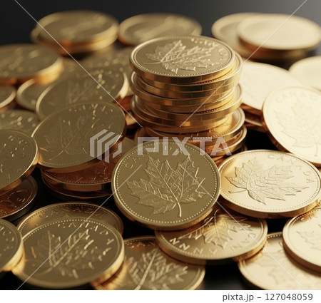 資産形成を連想させるゴールドコインのビジュアル 資産形成を連想させるゴールドコインのビジュアル 127048059