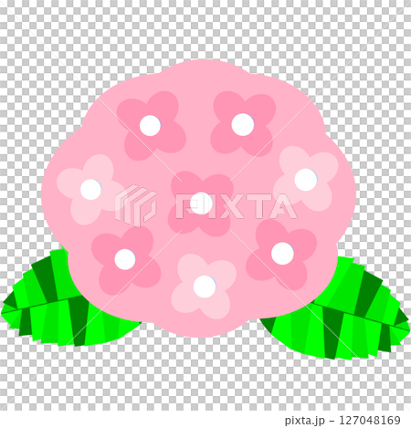 梅雨や初夏を彩る紫陽花の花のかわいらしいイラスト素材 127048169