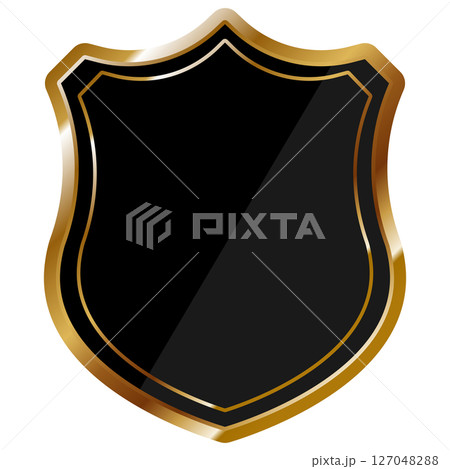 高級感のある盾フレーム　ブラック＆ゴールド 127048288