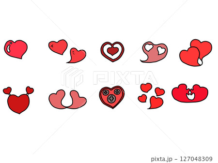 カラーハート【10個セット】 127048309