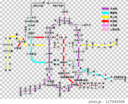 Nagoya Municipal Subway Route Map Nagoya Municipal Subway Route Map 127048366