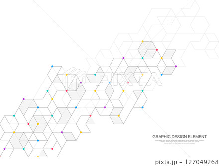Abstract vector background with simple geometric figures and dots. Graphic design element and polygonal shape pattern Abstract vector background with simple geometric figures and dots. Graphic design element and polygonal shape pattern 127049268