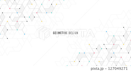 Abstract vector background with simple geometric figures and dots. Graphic design element and polygonal shape pattern 127049271
