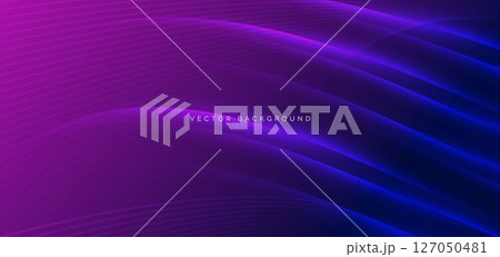 Abstract blue cirved light lines with lighting effect sparkle on dark blue and pingk background. Technology concept. Abstract blue cirved light lines with lighting effect sparkle on dark blue and pingk background. Technology concept. 127050481