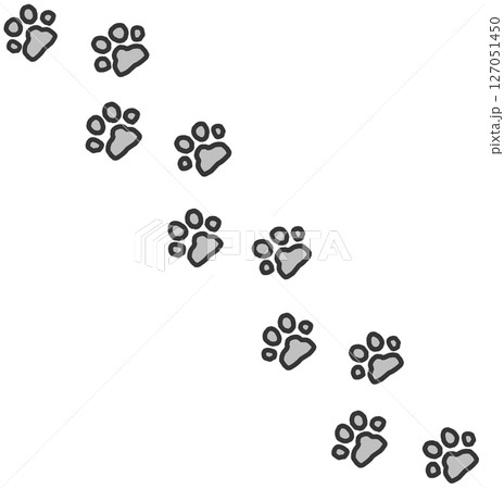 動物やペットの犬猫が歩いた肉球の可愛いイラスト 動物やペットの犬猫が歩いた肉球の可愛いイラスト 127051450