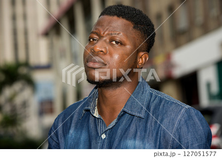 portrait of young african man. portrait of young african man. 127051577