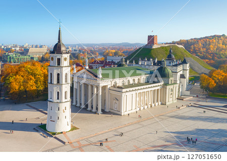 The Cathedral Square in Vilnius is the main square of the Vilnius Old Town, Lithuania The Cathedral Square in Vilnius is the main square of the Vilnius Old Town, Lithuania 127051650