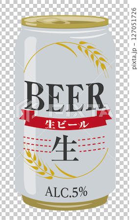 アルコール飲料_缶ビール（生ビール） 127051726