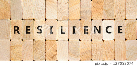 Resilience symbol. Concept word Resilience on beautiful wooden blocks. Beautiful wooden blocks background. Business resilience concept. Copy space. Resilience symbol. Concept word Resilience on beautiful wooden blocks. Beautiful wooden blocks background. Business resilience concept. Copy space. 127052074