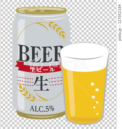 酒精飲料_罐裝啤酒和啤酒杯 127052184