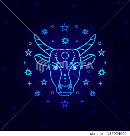 Blue Taurus zodiac sign のイラスト素材 [127054002] - PIXTA