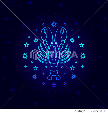 Blue Cancer zodiac sign 127054004