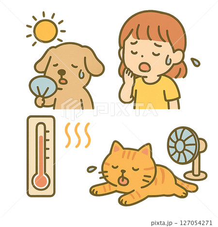 猛暑・熱中症のイラスト素材 127054271