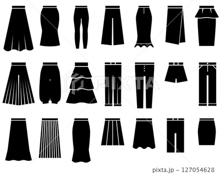 レディース ボトム シルエット素材 127054628