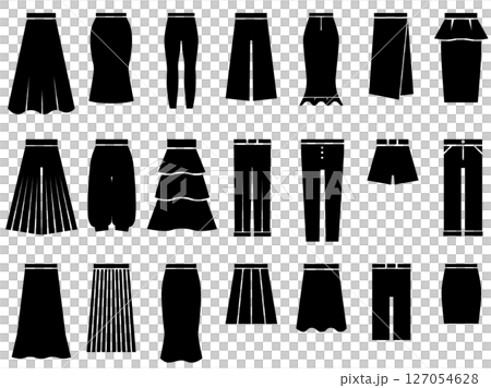 レディース ボトム シルエット素材 127054628