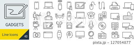 ガジェットに関する線画アイコンセット 127054877