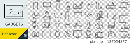 ガジェットに関する線画アイコンセット 127054877