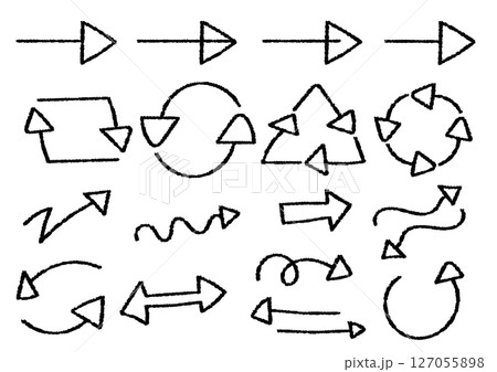手書きのいろんな矢印　セット 127055898