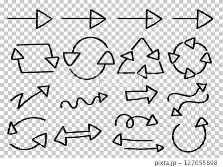 手書きのいろんな矢印　セット 127055898