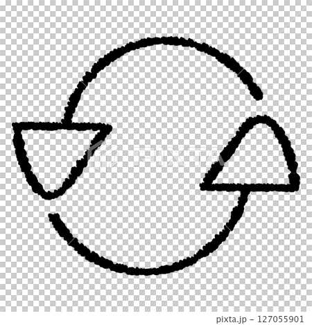 Hand-drawn rotating arrow circle 127055901