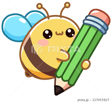 Kawaii Bee With Pencil Kawaii Bee With Pencil 127055927