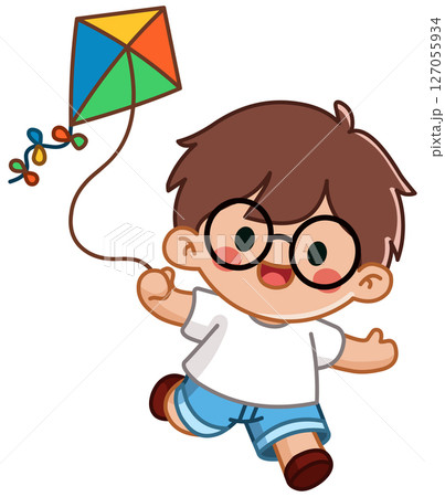 Flying a Kite Boy Flying a Kite Boy 127055934