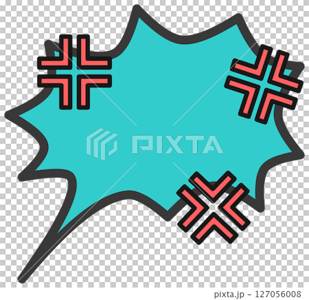 A speech bubble illustration used in manga, etc. to express emotions such as anger or roaring 127056008