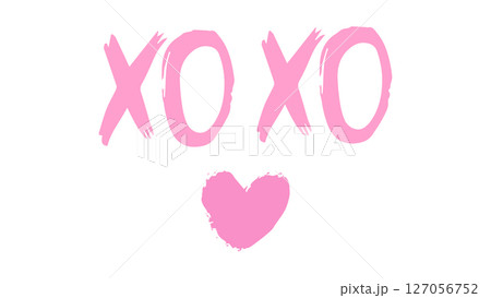 Greeting lettering XO hugs and kisses letter hand drawn grunge phrase, pink lover sign doodle style, love stickers for daily planner and diary, love concept, Hugs and kisses abbreviation drawn in ink Greeting lettering XO hugs and kisses letter hand drawn grunge phrase, pink lover sign doodle style, love stickers for daily planner and diary, love concept, Hugs and kisses abbreviation drawn in ink 127056752