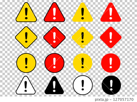 Simple danger sign set Simple danger sign set 127057170