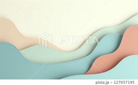 Layered Paper Cut Abstract Background Designのイラスト素材 [127057195] - PIXTA