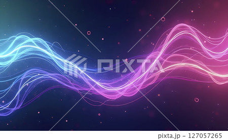 Dynamic Swirling Lines With Neon Glow Colors 127057265