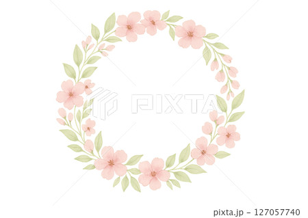 爽やかな青空と柔らかな雲の水彩フレーム(中央余白・透過PNG) 爽やかな青空と柔らかな雲の水彩フレーム(中央余白・透過PNG) 127057740