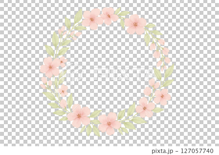 爽やかな青空と柔らかな雲の水彩フレーム(中央余白・透過PNG) 爽やかな青空と柔らかな雲の水彩フレーム(中央余白・透過PNG) 127057740