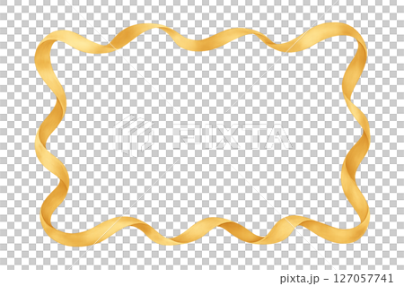 南国リゾート風ヤシの木とビーチの水彩フレーム（中央余白・透過PNG） 127057741