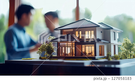 Modern house model. Real estate concept agents 127058183