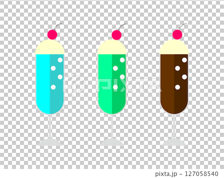 クリームソーダのアイコンのイラストのセット 127058540