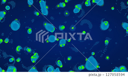 Infection Clusters on Blue Background 127058594