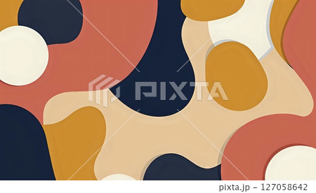 Geometric Abstract Pattern With Color Block Style 127058642