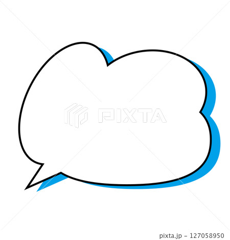 シンプルな吹き出しのイラスト　もこもこ 127058950